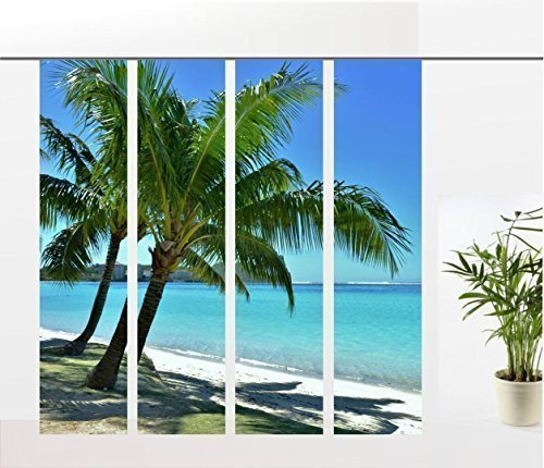gardinen-for-life Flächenvorhang Südsee 4er - Serie, Set 4tlg, Jew. Höhe 2,45 m