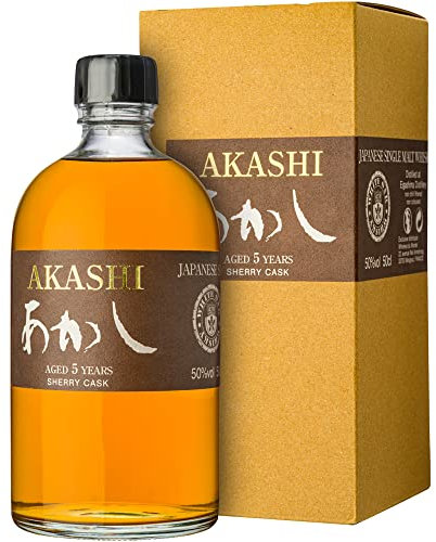 Akashi Japanese Whisky Single Malt 5-Year-Old Sherry Cask, 70cl Gift Box