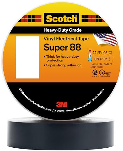 Scotch SUPER88-25X33 - Cinta aislante (33 m x 25 mm), color negro