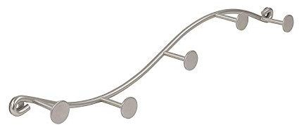 Spectrum 65078 - Attaccapanni Curvo Singolo a 5 Ganci, Nichel Satinato