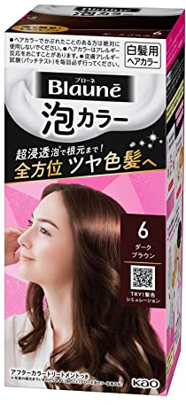 Kao Blaune Schaumstoff Farbe 6: dunkelbraun Blaune Foam Color Gray Hair Dye 6 Dark Brown