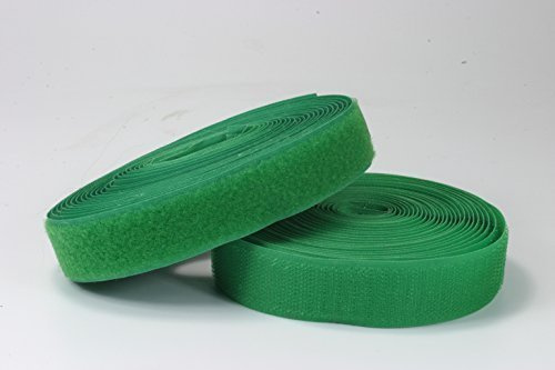 5m Klettband (Flausch & Haken), 20mm breit, Farbe: GRÜN - zum Aufnähen …
