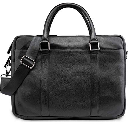 LEABAGS Istanbul Umhängetasche aus echtem Büffel-Leder im Vintage Look I Laptoptasche bis 16 Zoll I Business Tasche I Ledertasche I Schultertasche I Aktentasche I 40x31x12cm