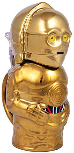 Star Wars C3PO Bierkrug Scharnier Tasse Keramik mit Metall 32 Sammlerstück