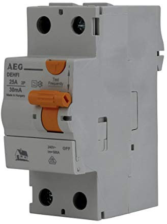 Hager 40268 pannes Courant Disjoncteur, 2 Broches, 25 A 30 mA AEG