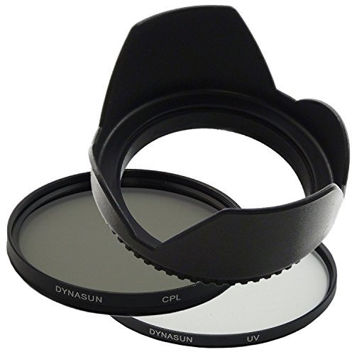 Filtro Ultra Violetto DynaSun UV 52mm + Polarizzatore Circolare CPL 52 mm C-PL + Paraluce a Petalo
