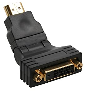 InLine 17670W HDMI-DVI Adapter, 19pol St auf 24+1 Bu, mit 180° Winkel, vergoldete Kontakte