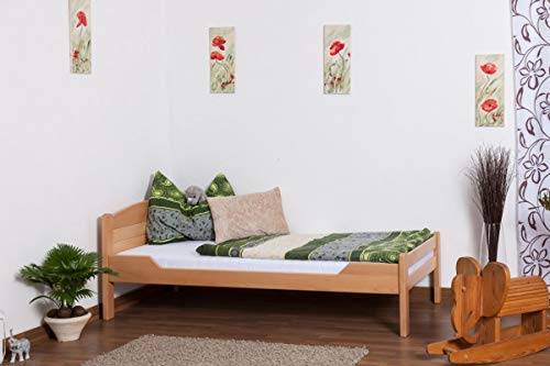 Einzelbett/Gästebett Easy Premium Line K1/ Voll, 90 x 200 Buche Vollholz massiv Natur