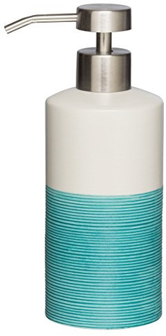 Sealskin Seifenspender Doppio, Porzellan, Farbe: Aqua, handbemalt