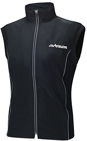 Airtracks Thermo Winter Fahrradweste Laufweste Pro Radweste Warm Atmungsaktiv Winddicht Wasserabweisend Reflektierend S M L Xl XXL XXXL 3Xl 4XL - schwarz - L