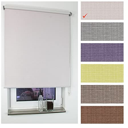 Liedeco Rollo Struktur Verdunkelung, Seitenzugrollo, Länge 175 cm Creme, 142 cm x 175 cm (B x L)