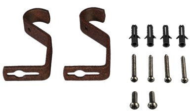 Liedeco Träger für Gardinenstangen 7 cm einläufig Landhaus, ø 16 mm, 2 Stk rost