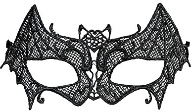 W WIDMANN MILANO Party Fashion 04741 - Augenmaske Fledermaus aus Spitze, Maskenball, Mottoparty, Karneval