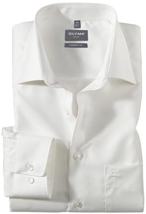 OLYMP Herren Businesshemd Langarm Luxor,Einfarbig,Comfort fit,New Kent,beige 21,47