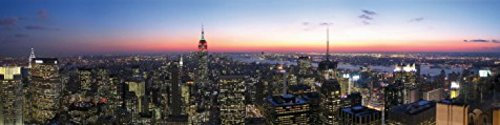 1art1 New York Top of The Rock NYC Panorama, Daniel Schwen Selbstklebende Fototapete Poster-Tapete 240x60 cm