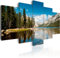 B&D XXL - Wandbilder XXL Landschaft Gebirge 200x100 cm 5 tlg Wand Deko Leinwand Bilder Groß Wanddeko Wohnzimmer Schlafzimmer Kunstdrucke - Natur Berge Bergsee Wald 030212-29