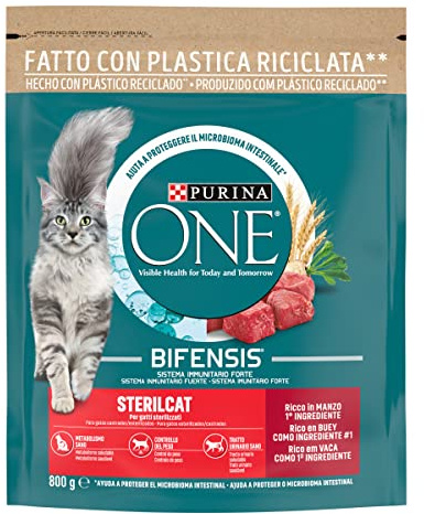 Purina ONE Bifensis Futter für Katzen, sterilisiert, für Erwachsene, Ochse und Weizen, 800 g