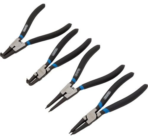 Draper 38999 4-Piece Internal and External Circlip Pliers Set , Blue