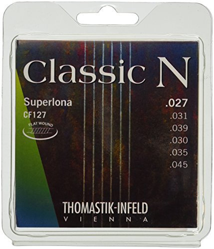 Thomastik 656657 Saiten für Klassik-Gitarre Classic N Series, Satz Superlona Light CF127 Flatwound 0.027-0.045