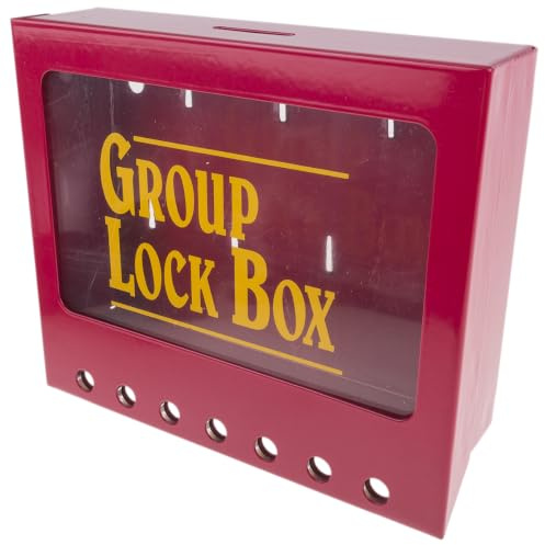 Brady Wandmontage-Gruppenschlosskasten für Lockout/Tagout, klein, 17,8 cm Höhe, 20,3 cm Breite, 5,4 cm Tiefe, 105714, rot