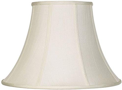 Creme Large Bell Lamp Shade 9 Top x 18 Bottom x 13 Slant x 12.5 High (Spider) Replacement with Harp and Finial - Imperial Shade