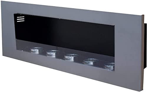 Kaminbau Mierzwa Bio Ethanol und Gel Kamin Wandkamin Daniel Royal - Silber