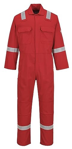 Portwest BIZ5 Men's Flame Resistant Reflective Overalls Bizweld Iona FR Coverall Red, 3X-Large