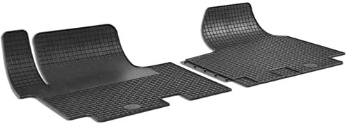 WALSER DirtGuard Gummi Fussmatten Auto für Renault Traffic II 2001-Heute, Opel Vivaro A 2006-Heute, 100% passgenaue Auto Fußmatten, robuste Universal Fußmatte Auto, Gummimatten Auto