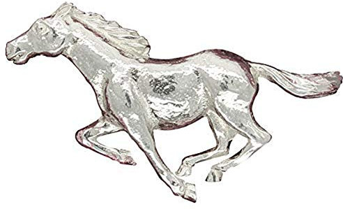 Brosche Pferd, Brosche Galoppierende Pferd, Hand Gegossen, von William Sturt, aus Deutsch Zinn