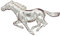 Brosche Pferd, Brosche Galoppierende Pferd, Hand Gegossen, von William Sturt, aus Deutsch Zinn