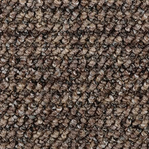 Brauner Teppichboden in Schlingen Qualität Wohnzimmer und Schlafzimmer Teppichboden Meterware Auslegware in 400 und 500 cm Breite