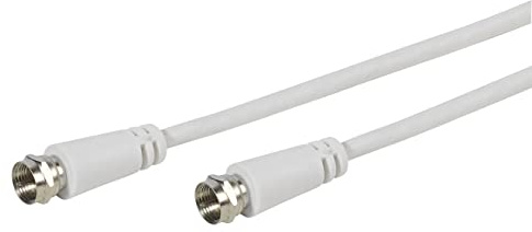 Vivanco SAT Anschlusskabel F-Stecker <-> F-Stecker, doppelt geschirmt, 5m, weiß