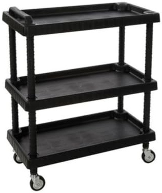 Art Plast D+75373 Rollwagen aus Polypropylen, Sheel, Schwarz, 750 x 375 x 920 mm