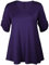 New Womens Plus Size Stretch Fit Round Neck Plain Button Tops Ladies Three Quarter Turn Up Sleeve T-Shirt Top Purple Size 26 – 28