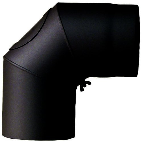 Eurohr Ofenrohr-Bogen 130 mm, 90 mit Tür, schwarz 2003154
