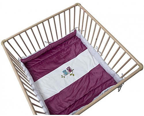 Be Be's Collection 302-72 Laufgittereinlage Motiv Eule fuchsia 75/100x100cm