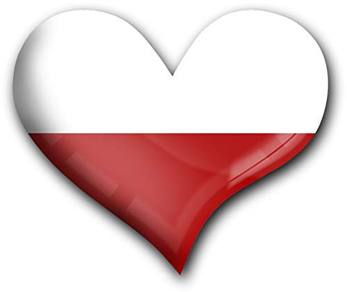 metALUm Herz Acrylmagnet mit starkem Neodym - Magnet Flagge Polen #1311039