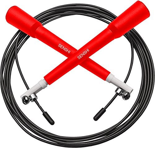 Senshi Japan (Red Skipping Rope, Comfortable & Tangle-Free, Customisable Fit For Women, All Weather Performance, Perfact For Cardiovascular Workout