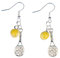 Miniblings Tennis Ohrringe Tennisschläger Ball Schläger Tennisball emailliert 2er - Handmade Modeschmuck I Ohrhänger Ohrschmuck versilbert