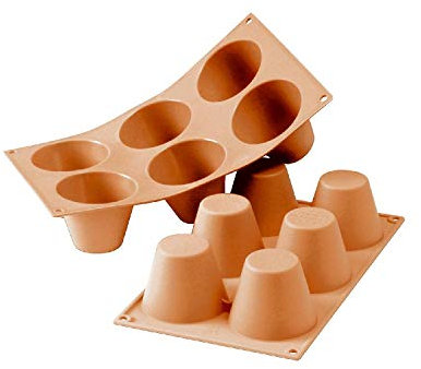 silikomart | SF052 Moule en Silicone pour MUFFIN Monoportions, anti-adhérent, 6 cavités, Lot de 1 Moule à gâteau, Ø 75 h 60 mm, Made in Italy