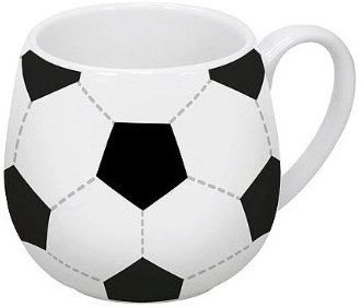 Könitz Fußball Mug aus Porzellan, Konisch, 420 ml, Zuhause, Heißgetränke