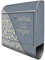 banjado® Design Briefkasten personalisiert WT Blaues Ornament 38,5x46,5x13cm & 2 Schlüssel - Briefkasten Stahl Silber Zeitungsfach pulverbeschichtet - Postkasten A4 Einwurf inkl. Montagematerial