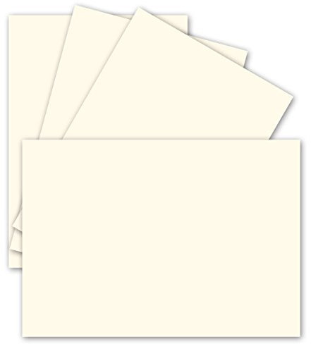 Einzelkarten DIN A6 - Naturweiß - 50 Stück - PREMIUM QUALITÄT - 10,5 x 14,8 cm - sehr formstabil - für Drucker geeignet Ideal für Grußkarten und Einladungen - Marke: NEUSER FarbenFroh