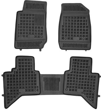 REZAW - PLAST Antirutschmatten Auto fußmatten passt für Isuzu D-Max II 2011-2019 Kompletter Schutz für Ihr Auto bei Allen Wetterbedingungen mit perfekt passenden Anti rutsch gummimatten