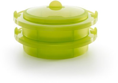 Lékué Vaporera doble 2 niveles de silicona platino Verde, XL