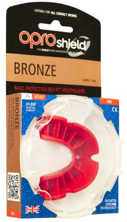 Opro Bronze Erwachsene Mundschutz, Rot