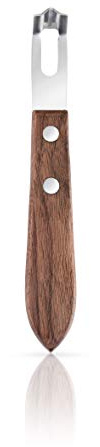 Viski Channel Knife, Citrus Zester and Orange Peeler Tool, Walnut Wood and Stainless Steel Bar Tool for Cocktail Garnishes, Perfect for Home Bars, Craft Cocktails and Bartender Gifts, Set of 1