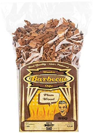 Axtschlag Räucherchips Pflaume, 1000 Gramm sortenreine Räucherspäne für besondere Rauch- und Geschmackserlebnisse, für alle Grills & Smoker