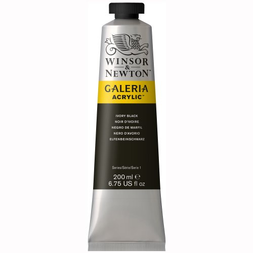 Winsor & Newton Galeria Acrylic Color, 200ml Tube, Ivory Black