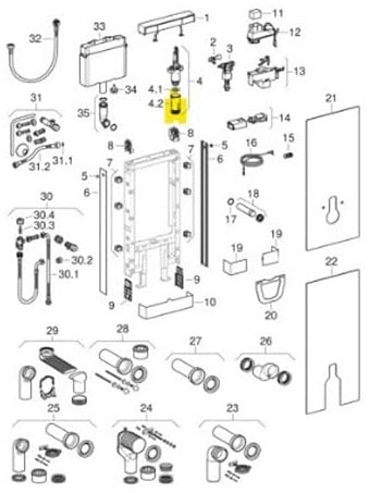 Geberit Monolito Siphonglocke komplett 242389001